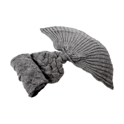 Stylowy Koc Syrenka w Odcieniu Szarości - Idealny na Chłodne Wieczory