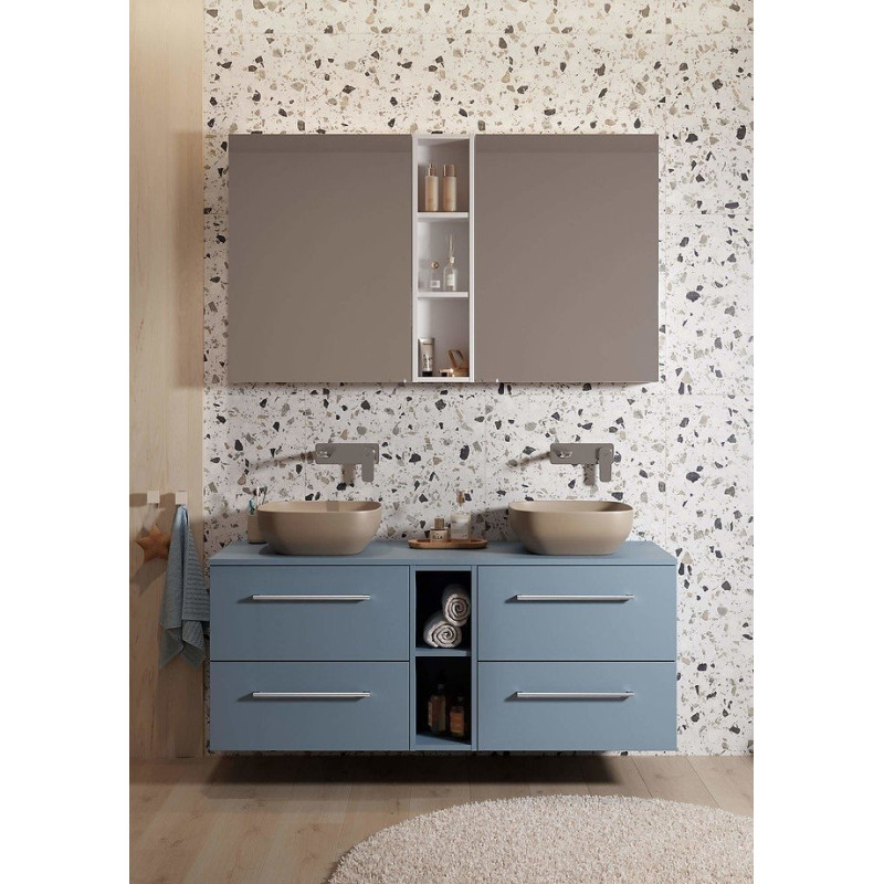 Niebieska Szafka z Umywalką LARGA 60 – Elegancja z Chromowanym Akcentem