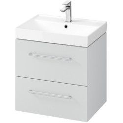 Elegancka Szafka Łazienkowa LARGA 60 z Chromowaną Umywalką