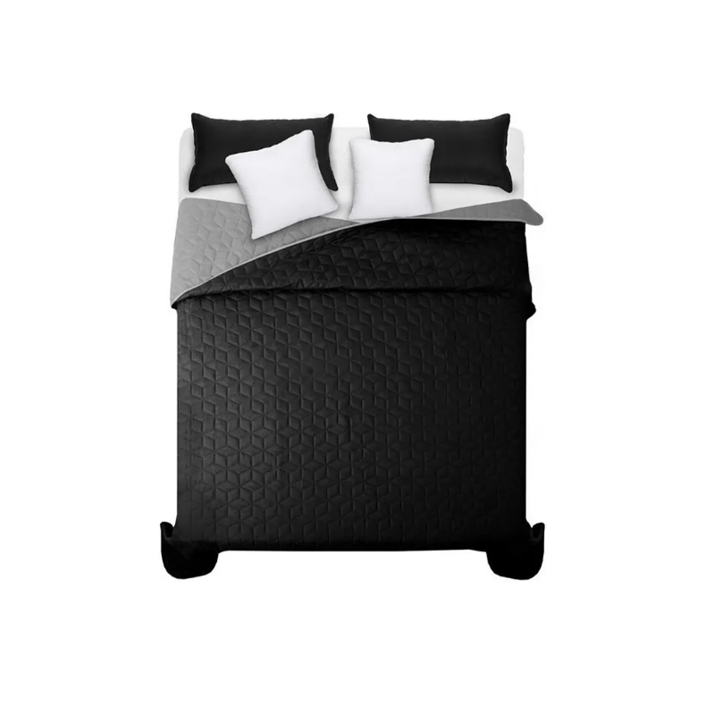 Elegancka Narzuta DIAMANTE w Odcieniach Czarno-Szarych 2.00x2.20 m - Styl i Komfort