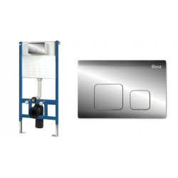Innowacyjny stelaż podtynkowy REA z przyciskiem chromowanym – Nowoczesne rozwiązania łazienkowe!