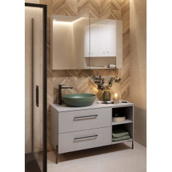 Elegancka Szafka Łazienkowa LARGA 60 z Chromowaną Umywalką