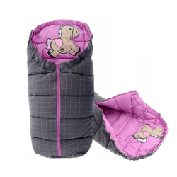 Zachwycający śpiworek "KOŃ" - Szary z Fioletowym akcentem na magiczne noce!