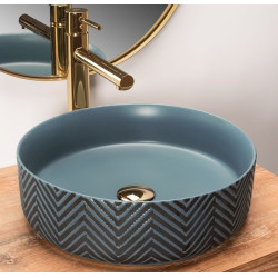 Ceramiczna Umywalka Ashley 40x40 - Elegancja w Niebiesko-Szarym Stylu