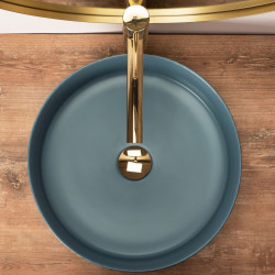 Ceramiczna Umywalka Ashley 40x40 - Elegancja w Niebiesko-Szarym Stylu