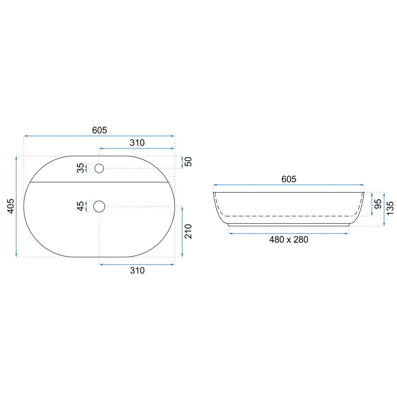Elegancka Umywalka Aura 61 - Nowoczesny Styl Nablatowy dla Twojej Łazienki