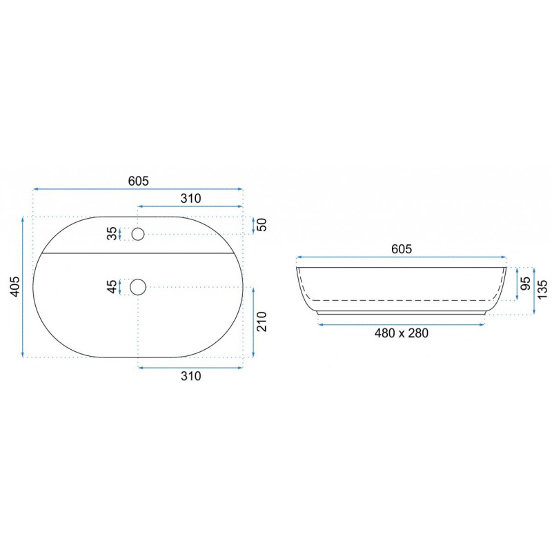 Elegancka Umywalka Aura 61 - Nowoczesny Styl Nablatowy dla Twojej Łazienki