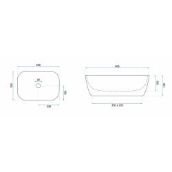 Elegancka Umywalka Nablatowa BELINDA Black/White - Stylowa Nowoczesność