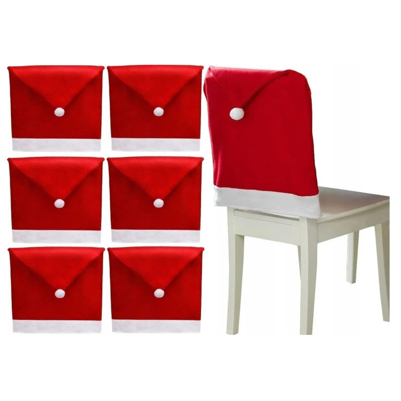 Eleganckie Czerwone Pokrowce na Krzesła - Zestaw 6 sztuk