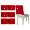 Eleganckie Czerwone Pokrowce na Krzesła - Zestaw 6 sztuk