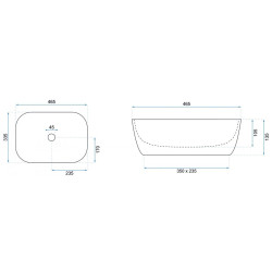 Elegancka Umywalka Nablatowa Belinda Shiny Calala 46,5x33,5 - Styl i Jakość Dla Twojej Łazienki
