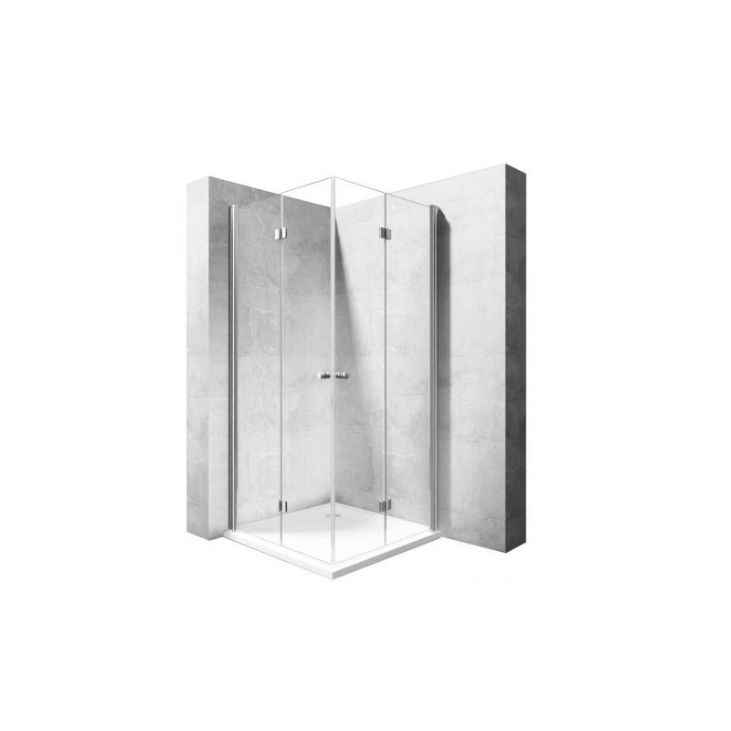 Elegancki Moduł Kabiny Fold N2 w Chromie 80 cm - Styl i Funkcjonalność