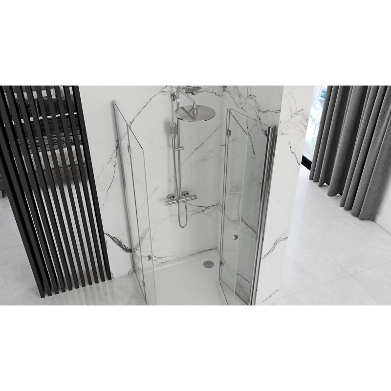 Elegancki Moduł Kabiny FOLD N2 w Chromie - Styl i Funkcjonalność 90 cm