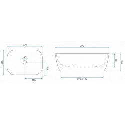 BELINDA MINI - Kompaktowa Umywalka Nablatowa REA-U5667