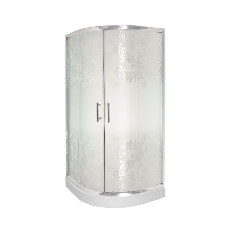 Ekskluzywna Kabina Prysznicowa Marbella 90 Szkło z Motywem Kwiatowym