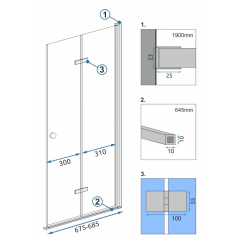 Elegancki moduł kabiny FOLD N2 Chrome 120 - styl i funkcjonalność dla Twojej łazienki