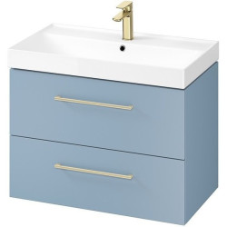 Elegancka szafka LARGA 80 z umywalką, złoty uchwyt, nowoczesny styl
