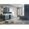 Stylowa szafka LARGA 80 z niebieską umywalką i czarnym uchwytem - nowoczesny design!