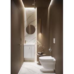 Elegancka Szafka z Umywalką LARGA 50x22 w Błękicie ze Złotymi Gałkami