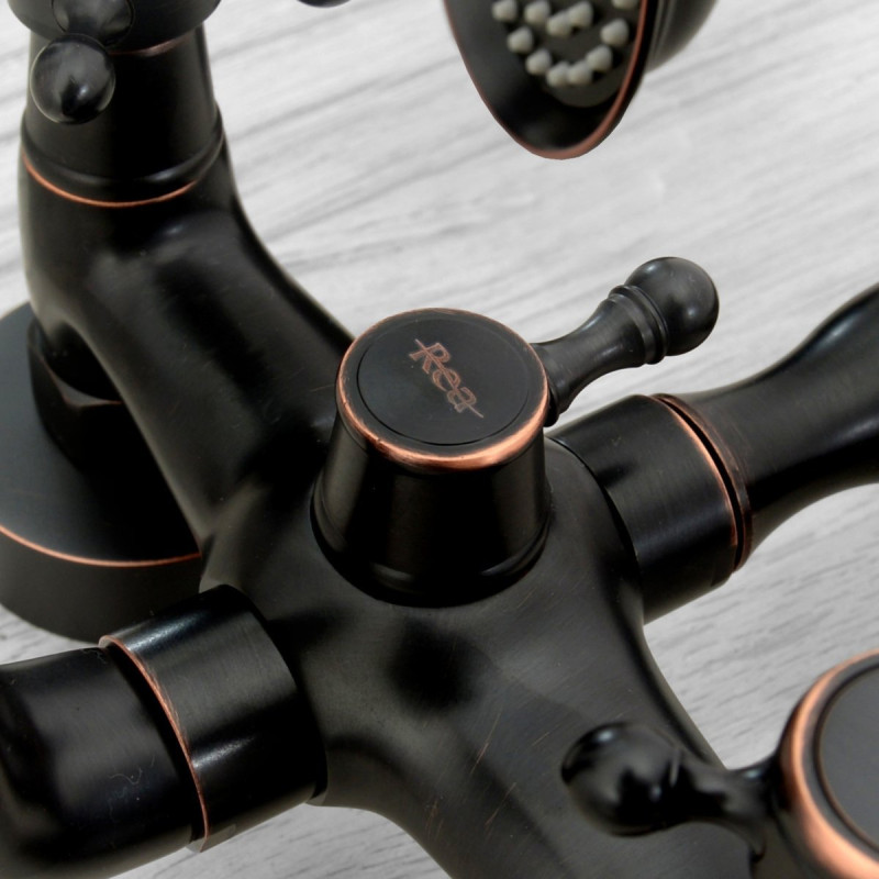 Stylowa Bateria Wannowa Retro Czarna Przecierana - Elegancja i Klasa w Twojej Łazience