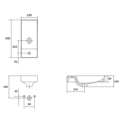 Elegancka szafka z umywalką LARGA 50x22 z złotą gałką – nowoczesny design