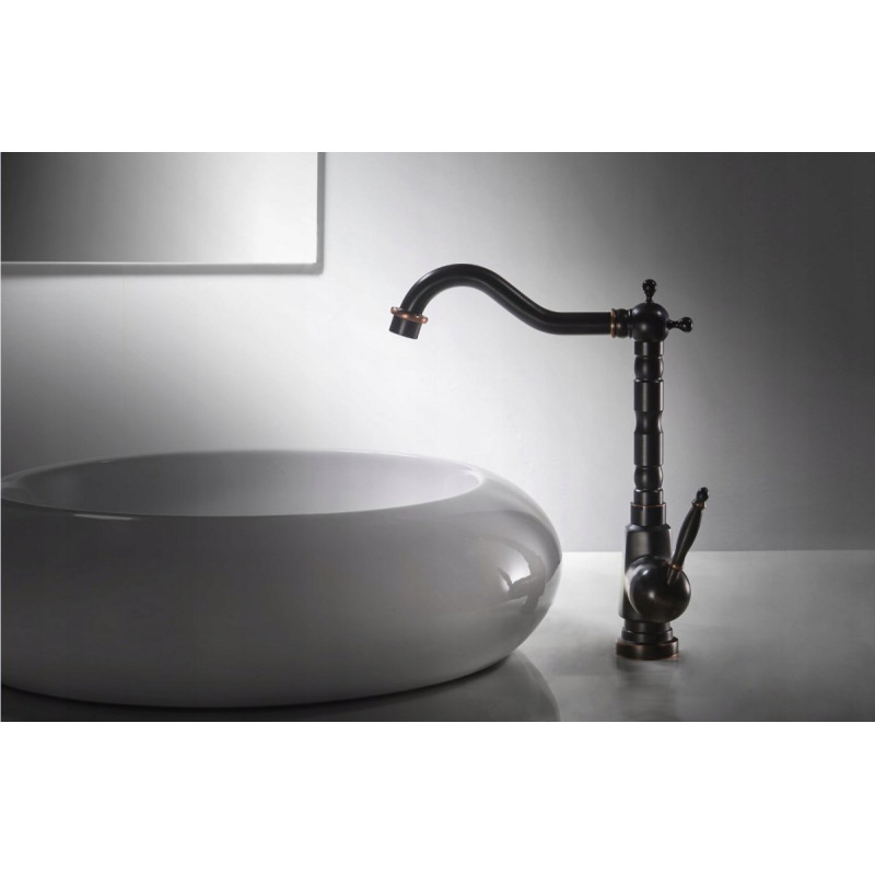 Ekskluzywna Wysoka Bateria Łazienkowa Bona w Stylu Czarny Przecierany