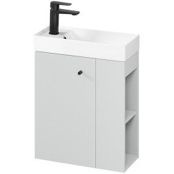 Elegancka szafka łazienkowa LARGA z umywalką i czarną gałką 50x22 cm