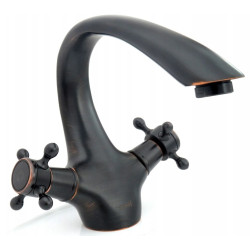 Bateria Łazienkowa Retro Czarno-Przecierana – Elegancja i Styl w Twojej Umywalce!