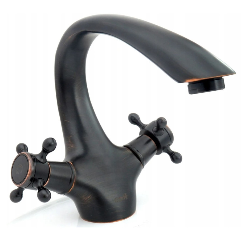 Bateria Łazienkowa Retro Czarno-Przecierana – Elegancja i Styl w Twojej Umywalce!