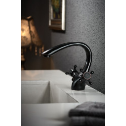 Bateria Łazienkowa Retro Czarno-Przecierana – Elegancja i Styl w Twojej Umywalce!