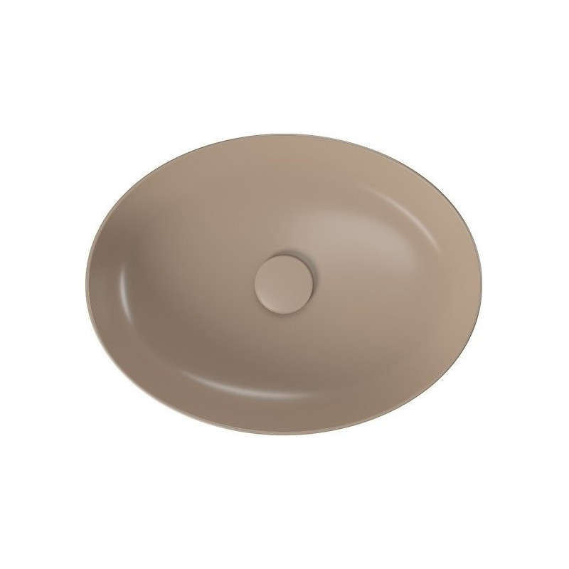 Ekskluzywna umywalka nablatowa Larga Elipsa 50x38 cm w eleganckim brązowym macie