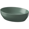 Elegancka Umywalka Nablatowa Larga Elipsa 50x38 cm w Zielonym Macie
