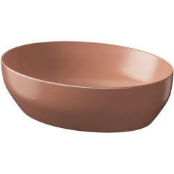 Elegancka umywalka nablatowa Larga Elipsa 50x38 cm w ceglastym macie