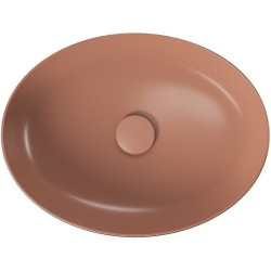 Elegancka umywalka nablatowa Larga Elipsa 50x38 cm w ceglastym macie