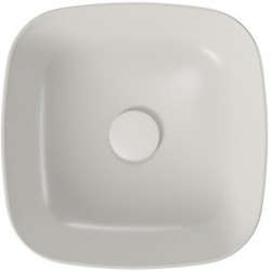 Elegancka Umywalka Kwadratowa Larga 38x38 cm, Jasnoszary Mat - Styl i Klasa dla Twojej Łazienki