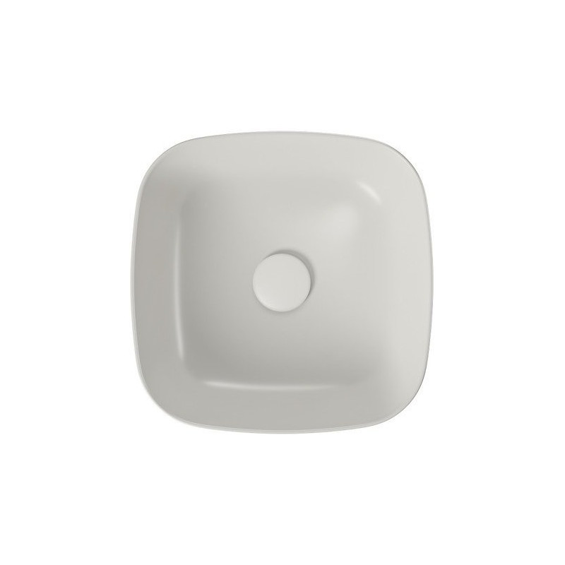Elegancka Umywalka Kwadratowa Larga 38x38 cm, Jasnoszary Mat - Styl i Klasa dla Twojej Łazienki