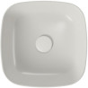 Elegancka Umywalka Kwadratowa Larga 38x38 cm, Jasnoszary Mat - Styl i Klasa dla Twojej Łazienki