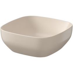 Elegancka umywalka nablatowa Larga 38x38 cm w matowym beżu