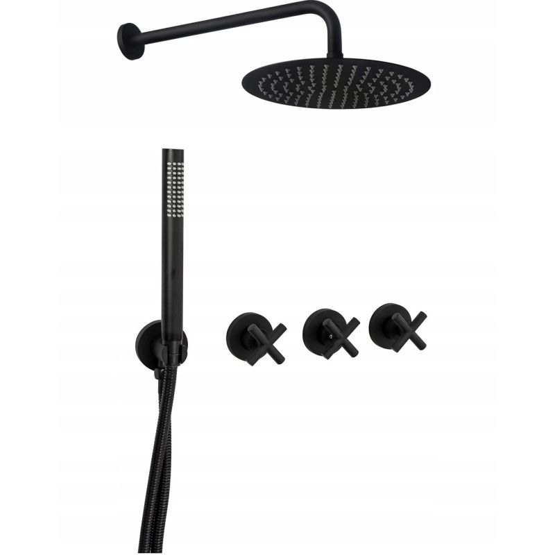 Elegancki Zestaw Natryskowy Podtynkowy EXIT w Kolorze Czarnym - Nowoczesność w Twojej Łazience!