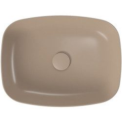 Elegancka Umywalka Larga 50x38cm - Ceramiczny Brązowy Mat do Twojej Łazienki!