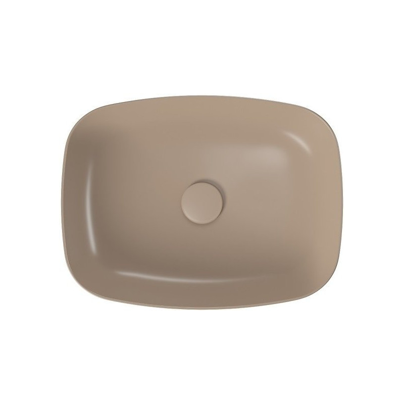 Elegancka Umywalka Larga 50x38cm - Ceramiczny Brązowy Mat do Twojej Łazienki!