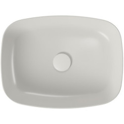 Elegancka Umywalka Nablatowa Larga 50x38 cm - Jasnoszary Mat, Stylowa Prostokątna Design