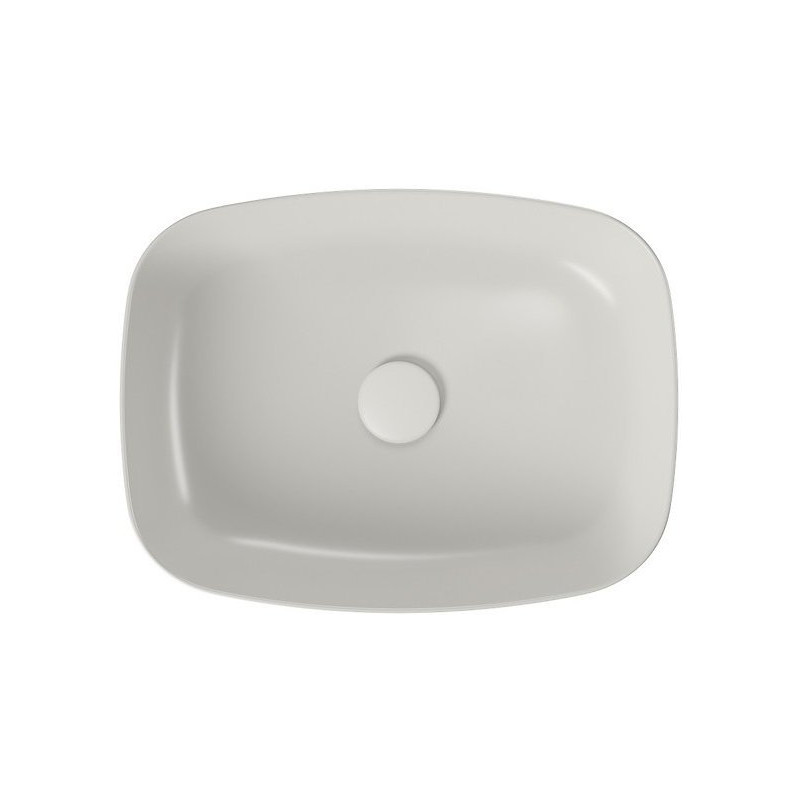 Elegancka Umywalka Nablatowa Larga 50x38 cm - Jasnoszary Mat, Stylowa Prostokątna Design