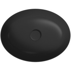 Elegancka umywalka Larga 50x38 cm w antracytowym macie z korkiem - styl i funkcjonalność