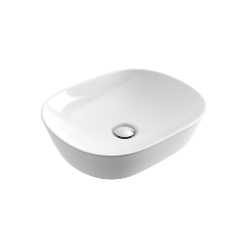 Jima umywalka nablatowa 46x37 cm owalna, biały połysk
