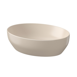 Stylowa umywalka nablatowa Larga 50x38 cm − beżowy mat z korkiem gratis!