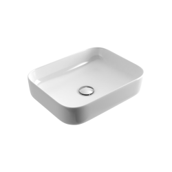 Cori 51 umywalka nablatowa 51x40 cm prostokątna, biały połysk