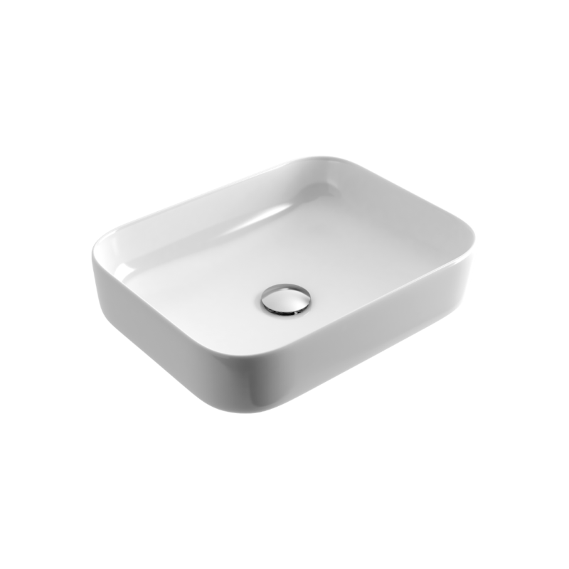 Cori 51 umywalka nablatowa 51x40 cm prostokątna, biały połysk