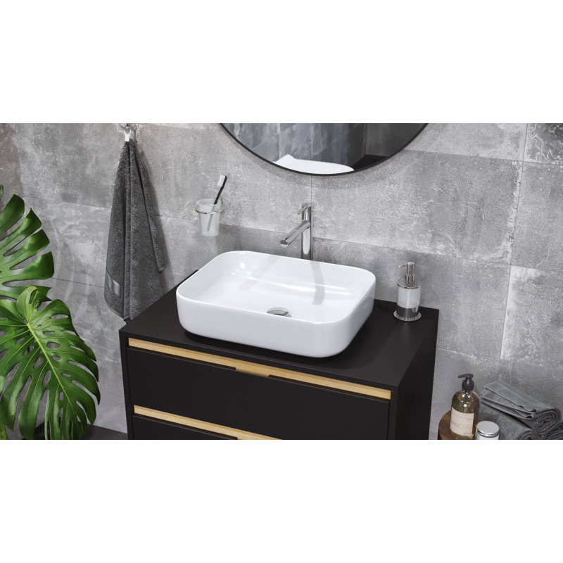 Cori 51 umywalka nablatowa 51x40 cm prostokątna, biały połysk