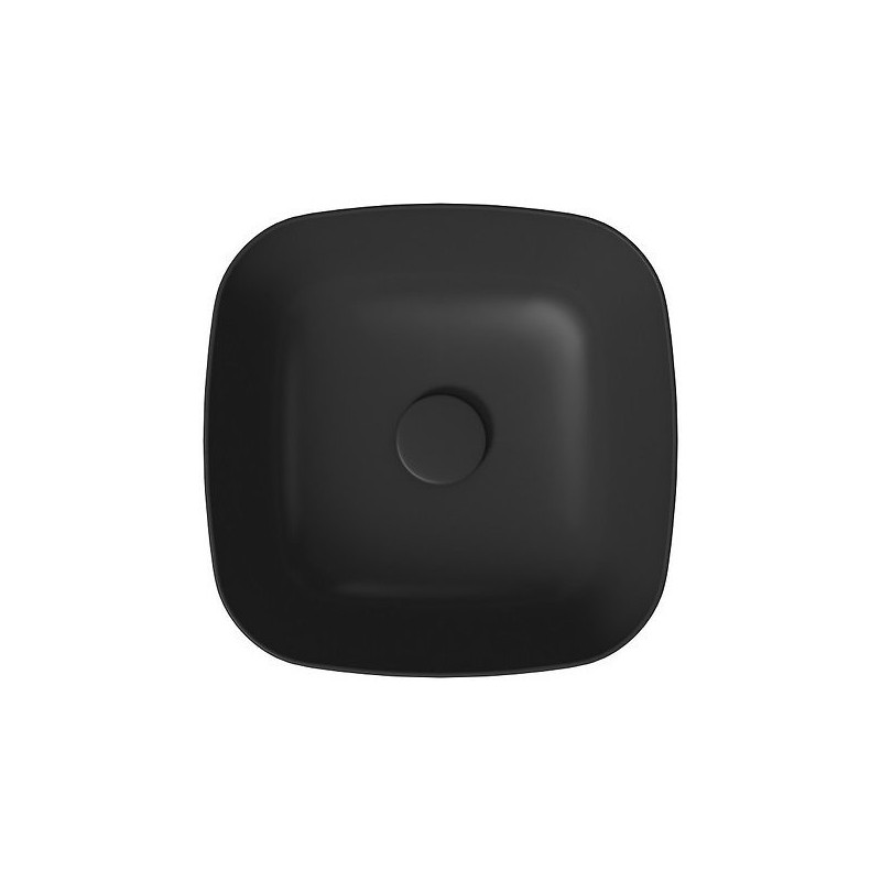 Nowoczesna umywalka nablatowa Larga 38x38 cm, antracyt matowy, z korkiem – styl i elegancja!